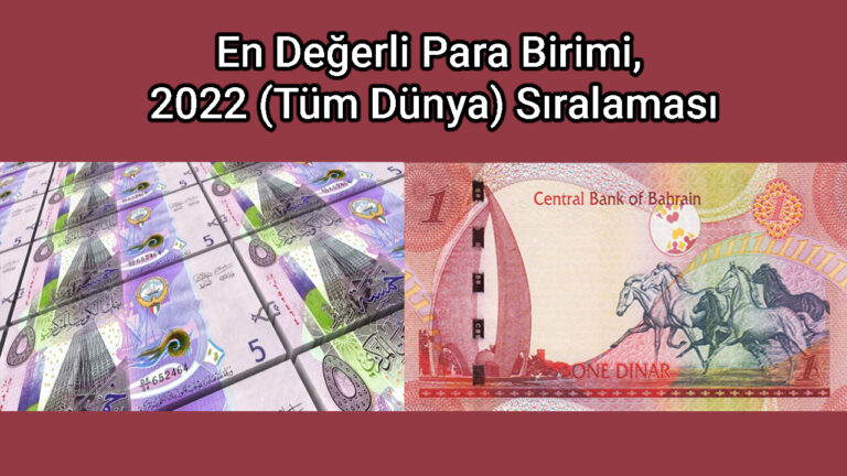 En Değerli Para Birimi, 2022 (Tüm Dünya) Sıralaması